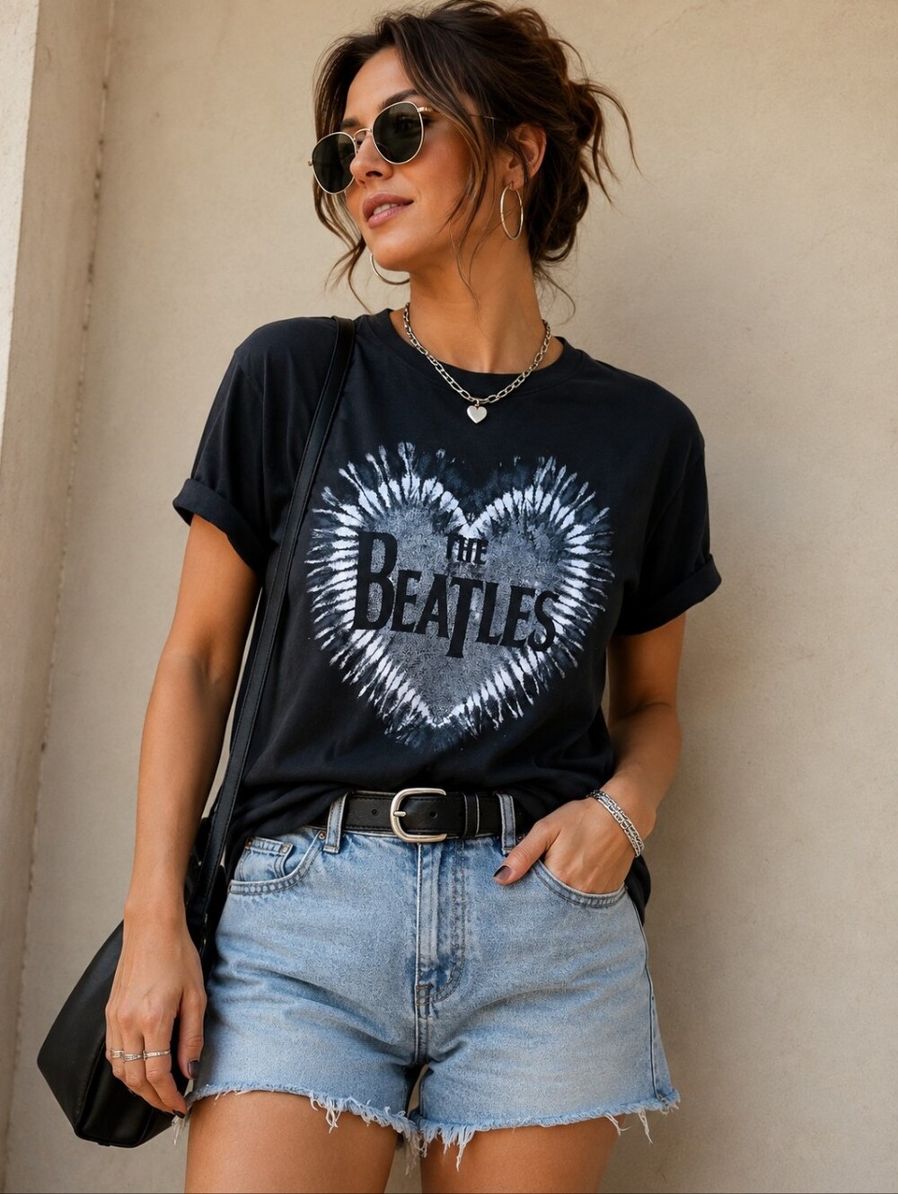 The Beatles | Heart Graphic Band T-Shirt, Size L